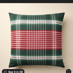 Plaid Holiday Throw Pillow - Green and Red